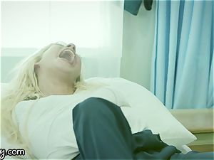 Girlsway Nurse Joanna Angel anally probes teenager Patient