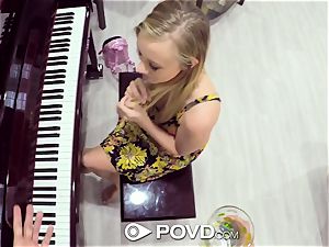 POVD towheaded Bailey Brooke screws piano lesson professor